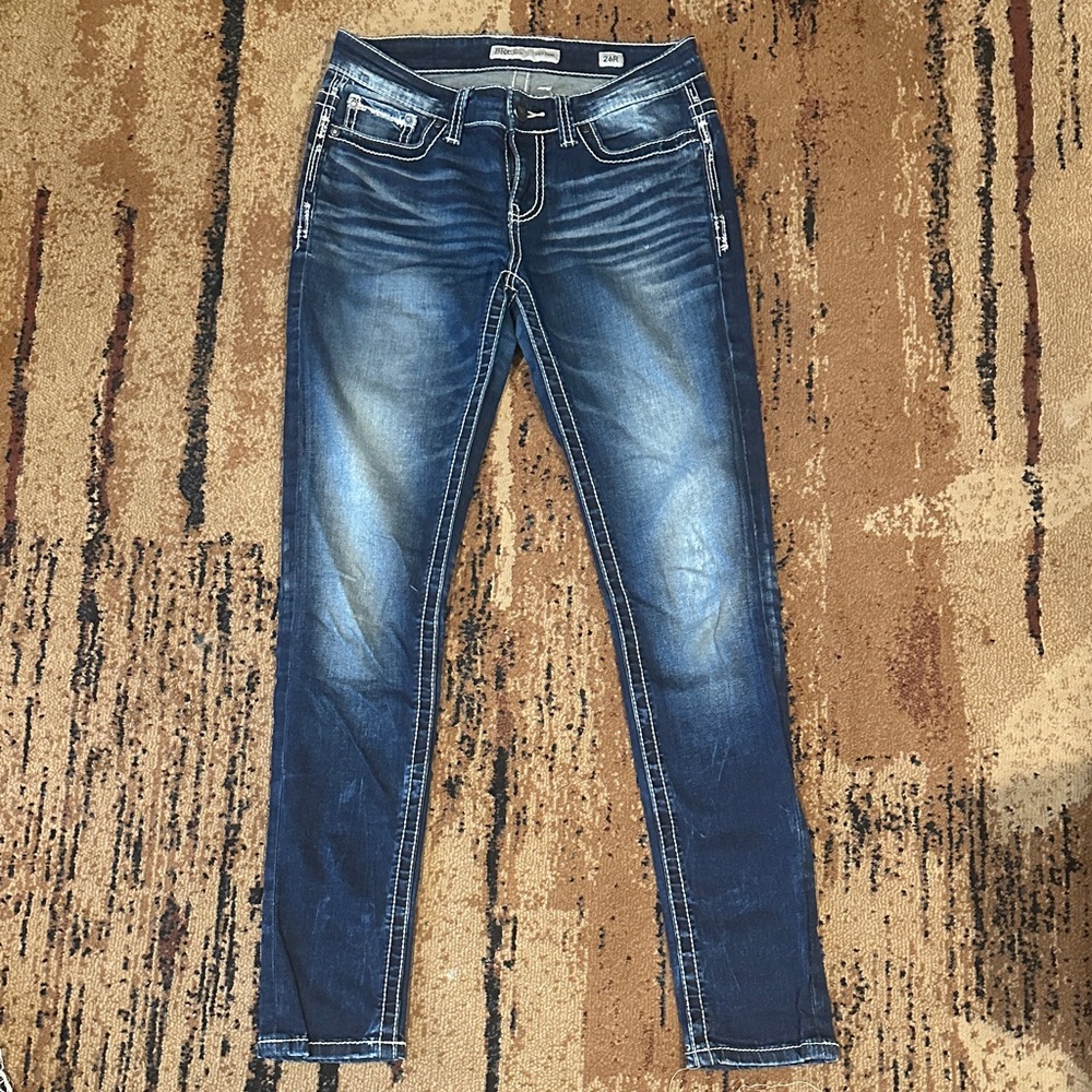 BKE Women's Dark Blue Skinny Jeans